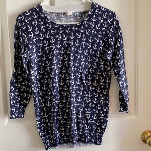 Navy with white anchor Tippi sweater